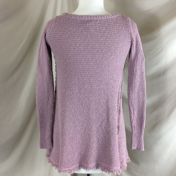 Anthropologie Kaisley Lilac Sharkbite Hem Sweater - Picture 5 of 6